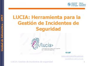 Unidad de Informtica UPCT LUCIA Herramienta para la