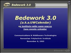 Bedework 3 0 a k a UWCalendar an