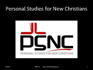 Personal Studies for New Christians 92017 T 505