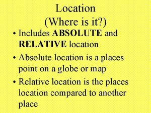 Absolute vs relative location