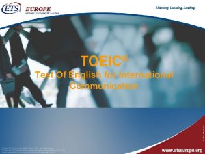 TOEIC Test Of English for International Communication Najczciej