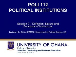 Formal institutions examples