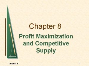Chapter 8 Profit Maximization and Competitive Supply Chapter