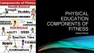 PHYSICAL EDUCATION COMPONENTS OF FITNESS Keisha Pereira HEALTH