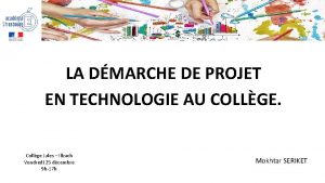 La démarche de projet - technologie 3ème