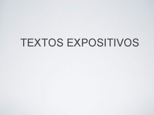 Prototipo textual expositivo ejemplo