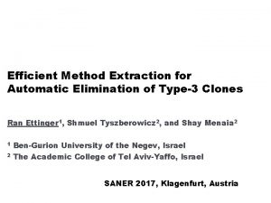 Efficient Method Extraction for Automatic Elimination of Type3