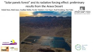 Solar panels forest and its radiative forcing effect