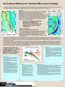 An IzuBoninMariana Arc Thematic MiniLesson Package Initiated by