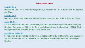 Die Furcht des Herrn Sprche 16 6 Durch