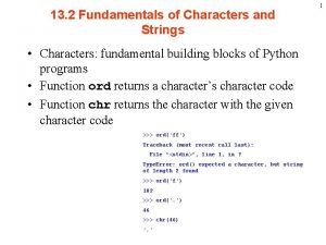 13 2 Fundamentals of Characters and Strings Characters