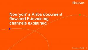 Nouryon s Ariba document flow and Einvoicing channels