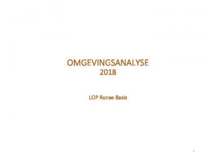 OMGEVINGSANALYSE 2018 LOP Ronse Basis 1 GEMEENTE Bevolking