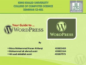 KING KHALID UNIVERSITY COLLEGE OF COMPUTER SCEINCE SEMINAR