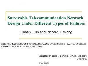 Survivable Telecommunication Network Design Under Different Types of
