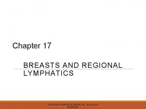 Chapter 17 BREASTS AND REGIONAL LYMPHATICS COPYRIGHT 2016