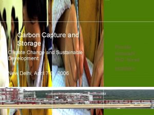 Carbon Capture and Storage Climate Change and Sustainable