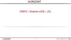 HORIZONT XINFO Scanner zOS JCL HORIZONT 1 XINFO