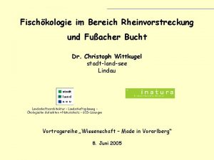 Fischkologie im Bereich Rheinvorstreckung und Fuacher Bucht Dr