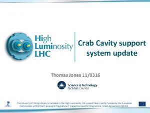 Crab Cavity support system update Thomas Jones 110316