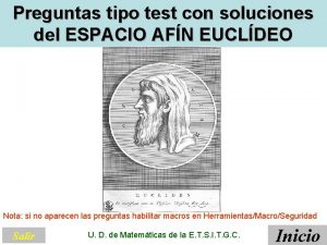 Espacio afn eucldeo Preguntas tipo test con soluciones