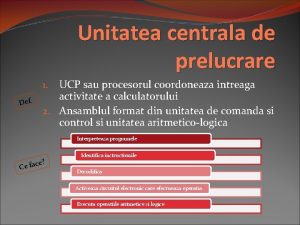 Unitatea centrala de prelucrare