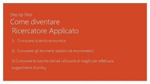 Step by Step Come diventare Ricercatore Applicato 1