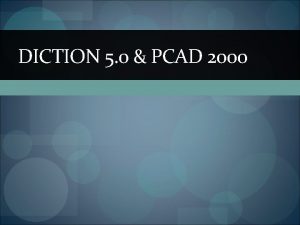 DICTION 5 0 PCAD 2000 DICTION 5 0