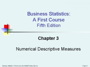 Business Statistics A First Course Fifth Edition Chapter