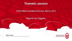 Thematic session ECEB Meet and Match Brussel March