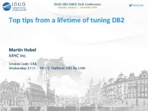 Top tips from a lifetime of tuning DB