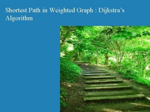 Shortest Path in Weighted Graph Dijkstras Algorithm Dijkstra