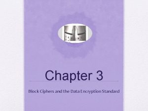 Chapter 3 Block Ciphers and the Data Encryption