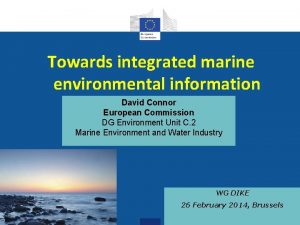 Towards integrated marine environmental information David Connor European
