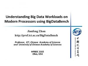 Understanding Big Data Workloads on Modern Processors using