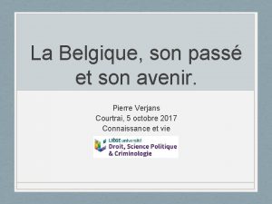 La Belgique son pass et son avenir Pierre