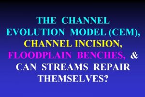 THE CHANNEL EVOLUTION MODEL CEM CHANNEL INCISION FLOODPLAIN
