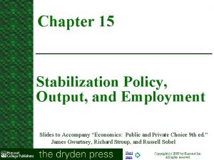 Chapter 15 Stabilization Policy Output and Employment Slides