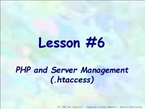 Lesson 6 PHP and Server Management htaccess 06