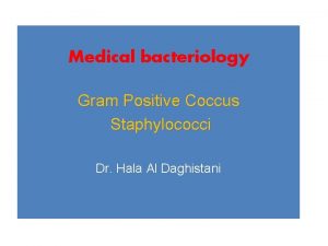 Medical bacteriology Gram Positive Coccus Staphylococci Dr Hala