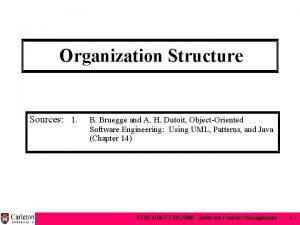 Organization Structure Sources 1 B Bruegge and A