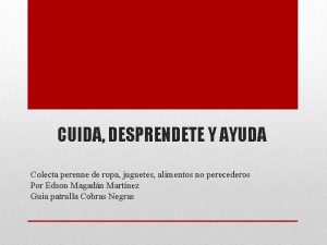 CUIDA DESPRENDETE Y AYUDA Colecta perenne de ropa