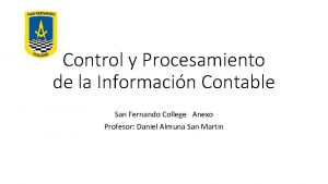 Control y Procesamiento de la Informacin Contable San