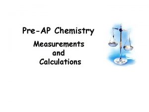 PreAP Chemistry Measurements and Calculations Nature of Measurement