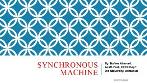 SYNCHRONOUS MACHINE By Nafees Ahamad Asstt Prof EECE