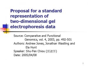 Proposal for a standard representation of twodimensional gel