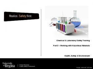 Chemical Laboratory Safety Training Part 3 Working with