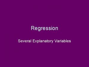 Regression Several Explanatory Variables Example Scottish hill races