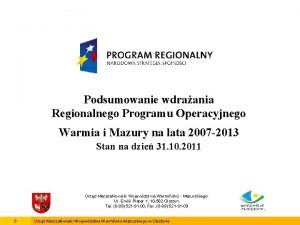 Podsumowanie wdraania Regionalnego Programu Operacyjnego Warmia i Mazury