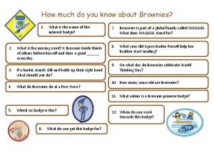 How much do you know about Brownies 1